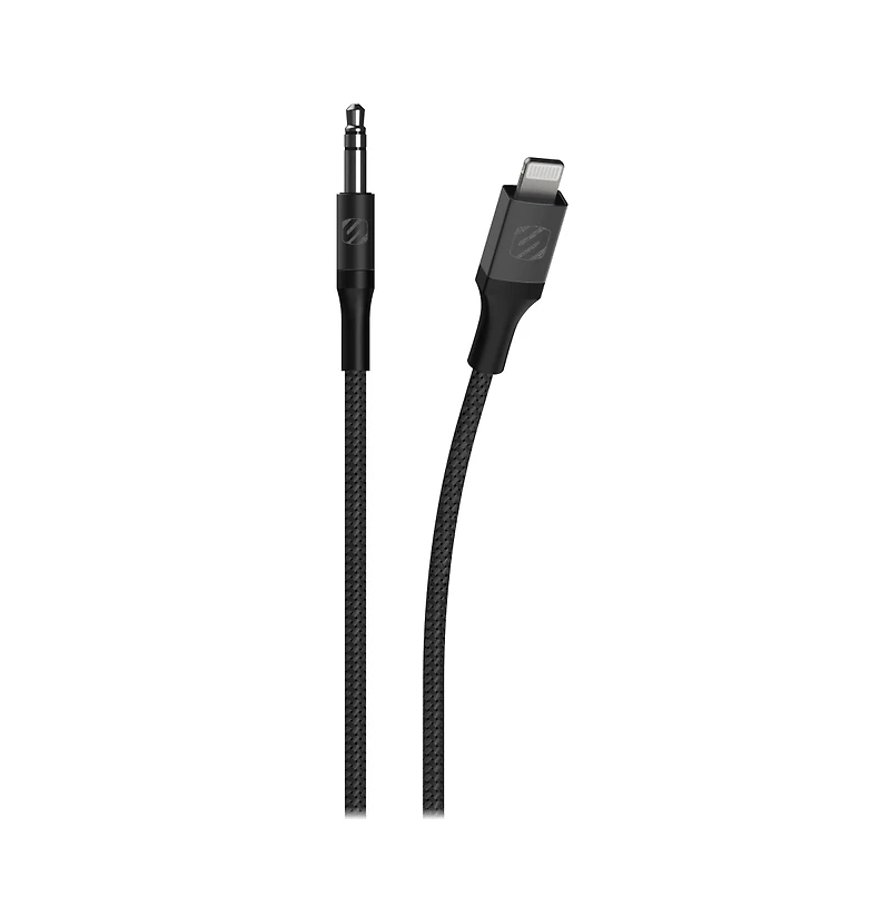 Scosche Braided Apple Lightning to 3.5mm Aux Cable 4ft-Gray