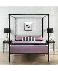 Slickblue Contemporary Metal Canopy Bed Frame, Durable and Stylish Bedroom Furniture