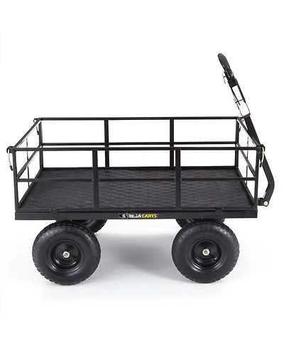 Gorilla Carts Steel Utility Cart, 9 Cubic Feet Garden Wagon with Removable Sides