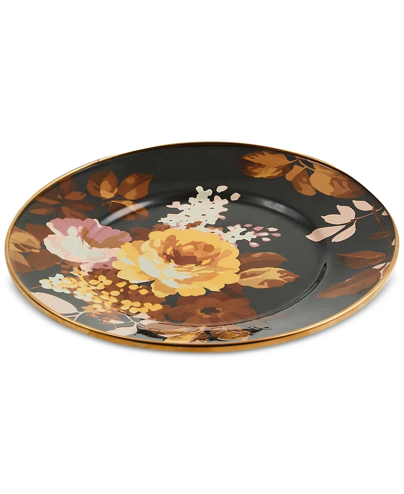 MacKenzie-Childs Wild Rose Brown Salad Plate