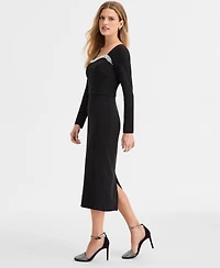 Maggy London Women's Embellished Long Sleeve Sheath Dress