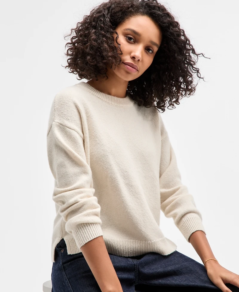 Freshman Juniors' Drop-Shoulder Long-Sleeve Sweater