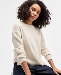 Freshman Juniors' Drop-Shoulder Long-Sleeve Sweater