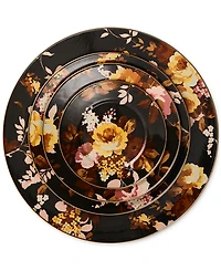 MacKenzie-Childs Wild Rose Brown Dinner Plate