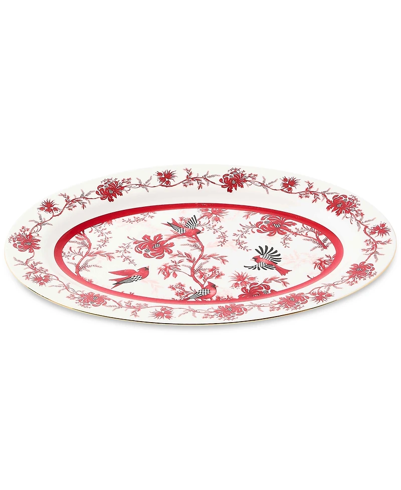 MacKenzie-Childs Cardinal Toile Porcelain Oval Platter