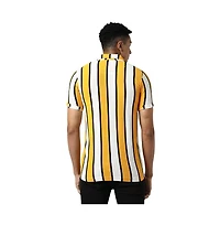 Campus Sutra Men's Yellow Striped Regular Fit Casual Shirt