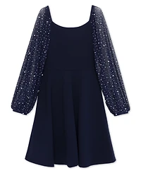 Speechless Big Girls Knee Length Long Sleeve Round Neck Dress