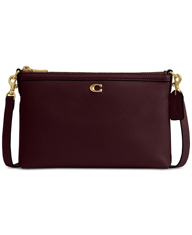 Coach Legacy Small Refined Pebble Leather Zip Top Crossbody