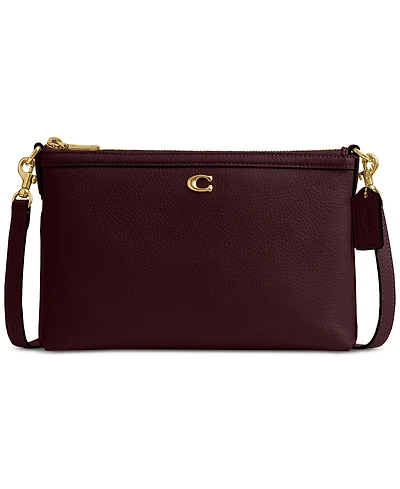 Coach Legacy Small Refined Pebble Leather Zip Top Crossbody