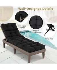 Gymax 73'' Lounge Chaise Cushion Padded Recliner