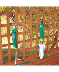 Slickblue Outdoor Weather-Resistant Fir Wood Potting Bench Garden Table with Lattice Back