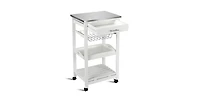 Slickblue Kitchen Cart with Storage Drawer and Stainless Steel Top for Easy Organization
