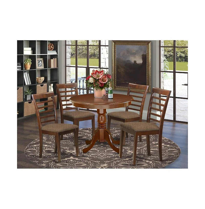 East West Furniture Dining Room Set Mahogany