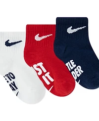 Nike Baby Kids 3-Pack Verbiage Gripper Socks