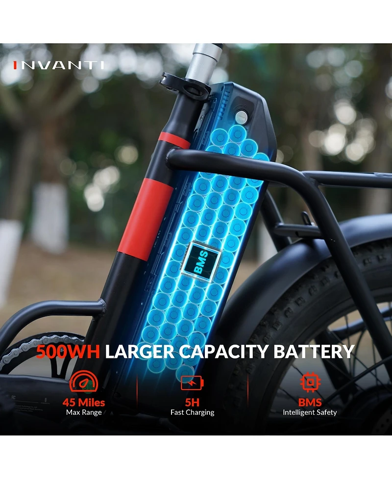 5th Wheel Tide 2 500W Folding Utility Electric Bike - Black