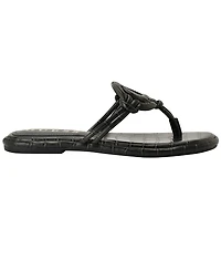 Guess Women's Saime Embellished G Cutout Flat Thong Sandals