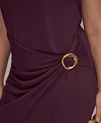 Donna Karan New York Plus Sarong Sleeveless Skirt Midi Dress