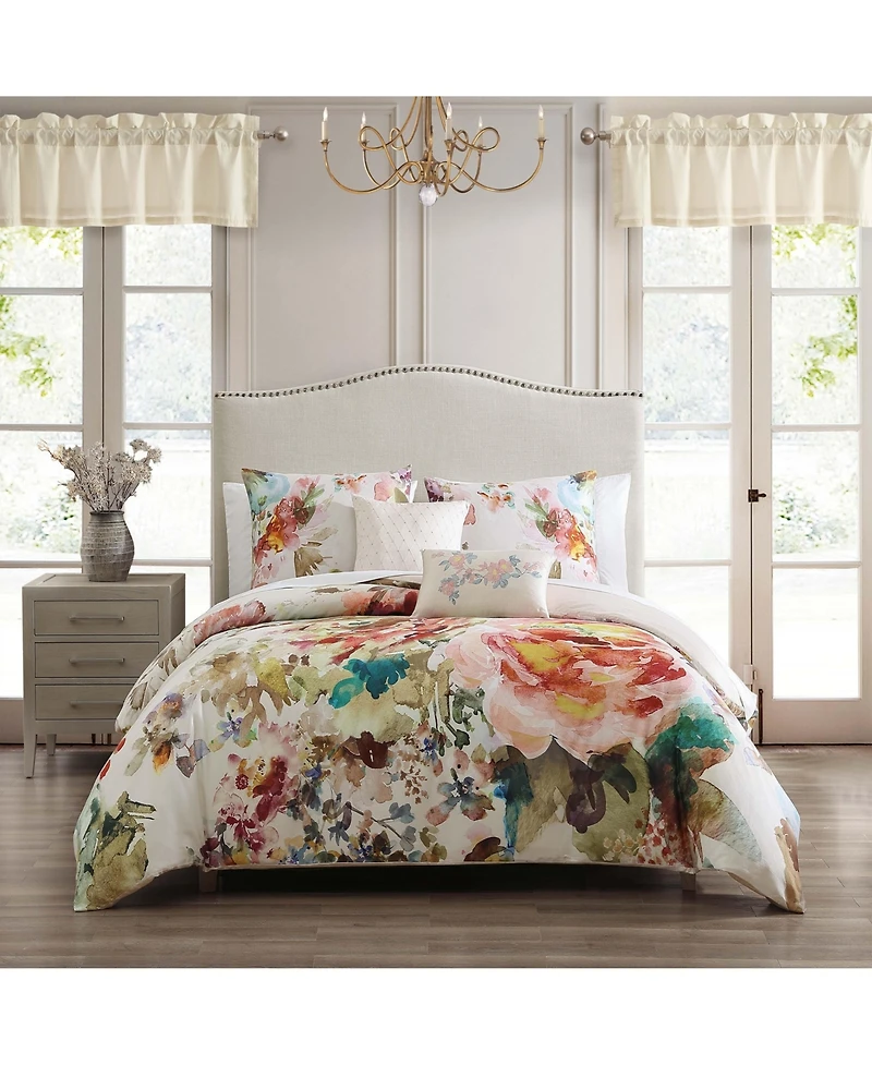 Bebejan Antique Flowers Straight Window Valance 54"W x 15"L