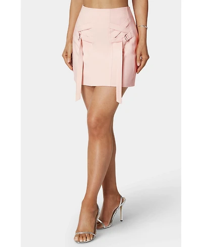 Bebe Women's Tailored Tie Detail Mini Skirt