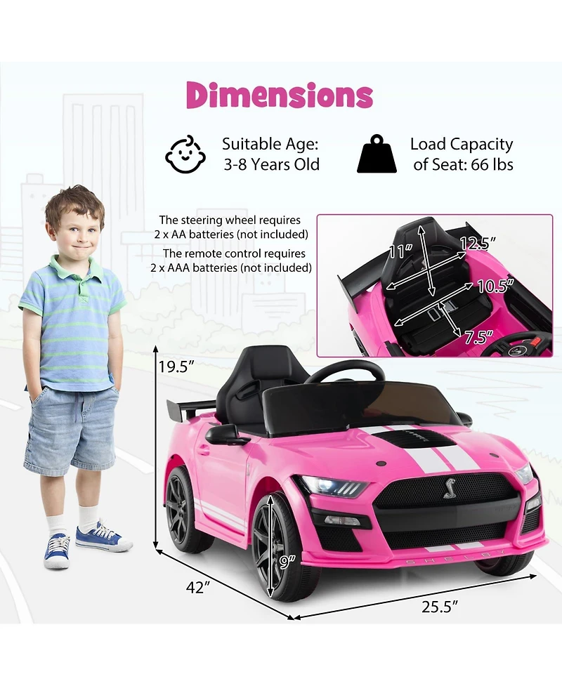 Akiudex 12V Licensed Ford Kids Ride On Car with Remote Control and Music
