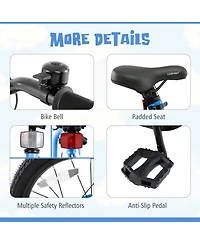 Akiudex Kids Bike with Led Lights, Dual Brakes, and Training Wheels