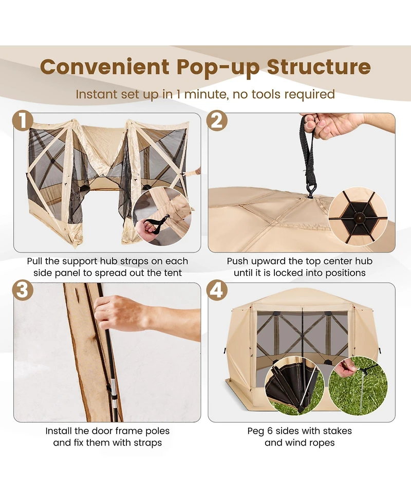 Akiudex 11.5 x 11.5 ft pop-up screen house tent with portable carrying bag