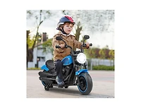 Akiudex 6V Kids Ride-On Motorcycle with Training Wheels and Music