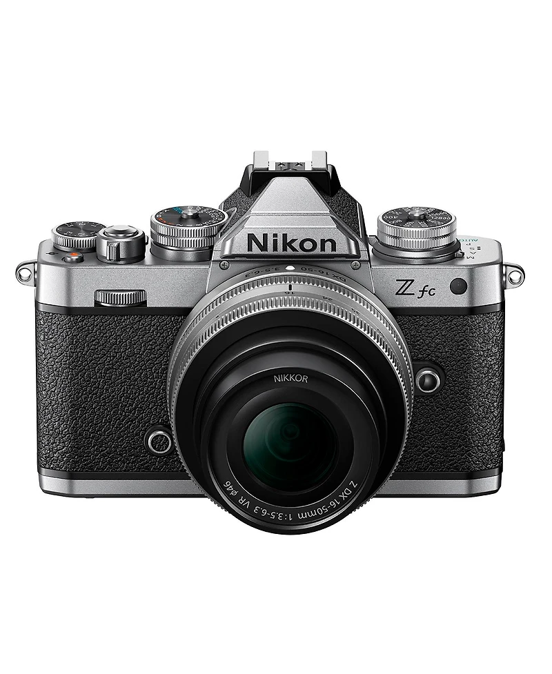 Nikon Z fc Dx-Format Mirrorless Camera with 16-50mm f/3.5-6.3 Lens, Silver and 50-250mm f/4.5-6.3 Lens, Bundle with 64GB Memory Card, Bag, 62mm and 46