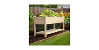 Slickblue Outdoor Wood Raised Garden Bed Planter Box on Wheels for Easy Mobility
