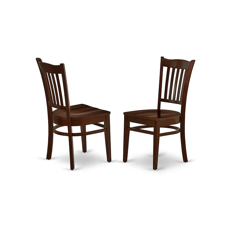 East West Furniture 3-Pc Kitchen Dining Set - 2 Mid Century Dining Chairs and 1 Wooden Dining Table (Mahogany Finish)