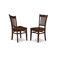 East West Furniture 3-Pc Kitchen Dining Set - 2 Mid Century Dining Chairs and 1 Wooden Dining Table (Mahogany Finish)