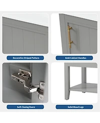 Casainc 20" Vanity Cabinet with Sink, Soft-Close Door, Open Shelf and Storage Rack for Bathroom Use