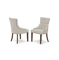 East West Furniture 3-Pc Dinette Table Set - 2 Dining Room Chairs and 1 Kitchen Dining Table (Mahogany Finish)