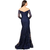 Lara Women's Off Shoulder Long Sleeve Mermaid Gown
