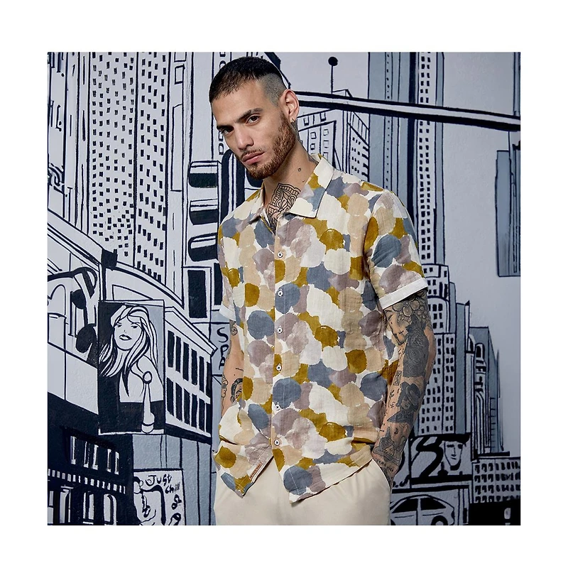 Campus Sutra Men's Multicolour Abstract Print Shirt