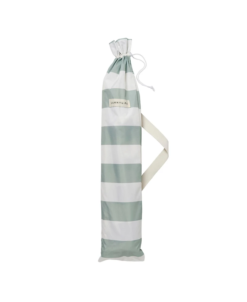 Sunnylife Compact Beach Umbrella: La Palma Sage Stripe
