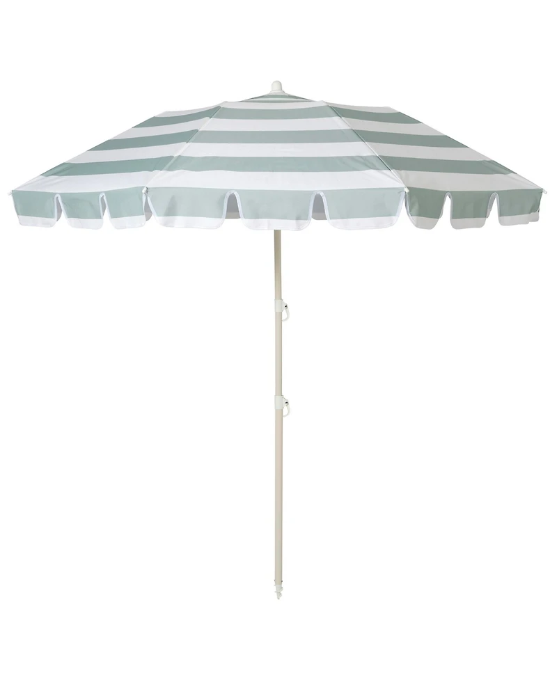 Sunnylife Compact Beach Umbrella: La Palma Sage Stripe