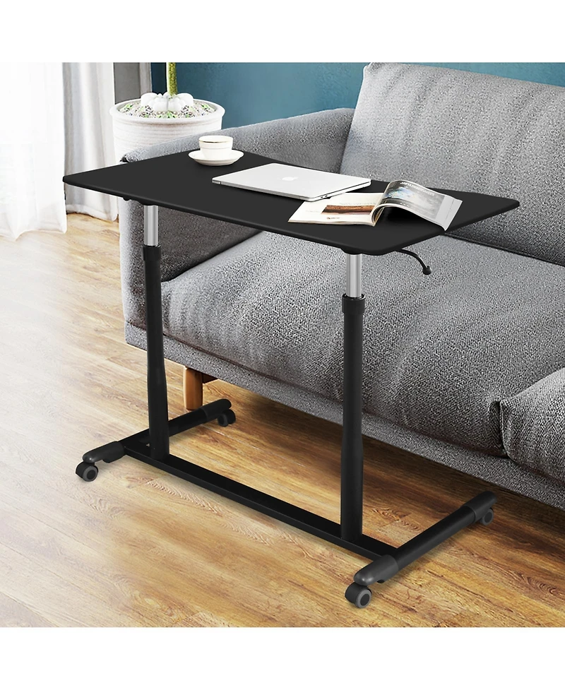 Mecale Height Adjustable Computer Desk Sit to Stand Rolling Notebook Table