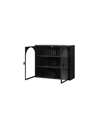 Casainc 27.56" Two-Door Wall Cabinet With Glass Front and Three-Tier Storage Woven DetailBrand