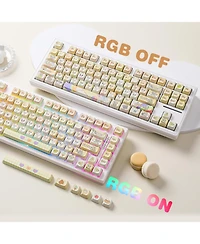 Yunzii Dye-Sub Pbt Keycap Set, Mao Profile, 143 Full Keys Cute Cat Custom Keycaps with Key Puller for Cherry Gateron Mx Switches Mechanical Gaming Key