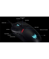 Acer Predator Cestus 350 Wireless Gaming Mouse | Nvidia Reflex | Up to 16000 Dpi | Rgb Lighting | 8 Programmable Buttons | Pixart 3335 Sensor