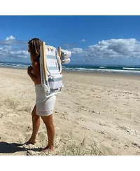 Sunnylife Deluxe Beach Chair: La Palma Sage Stripe