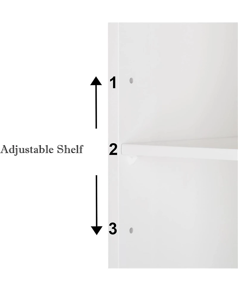 Vanirror Compact Storage Cabinet with Doors & Adjustable Shelf - White Bathroom Furniture for Multi-Room Organization