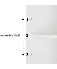 Vanirror Compact Storage Cabinet with Doors & Adjustable Shelf - White Bathroom Furniture for Multi-Room Organization