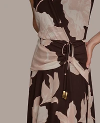 Donna Karan New York Women's Faux-Wrap Sleeveless Dress