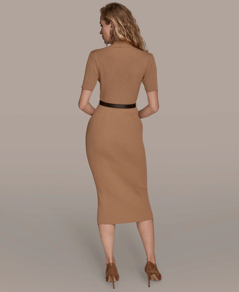 Donna Karan New York Women's Knit Short Sleeve Midi Dress