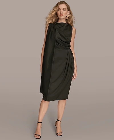 Donna Karan New York Women's Satin Scarf Sheath Midi Dress