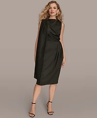 Donna Karan New York Women's Satin Scarf Sheath Midi Dress