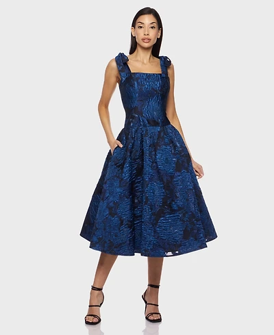 Alex & Sophia Juniors Square Neck Midi Dress