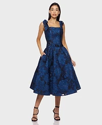 Alex & Sophia Juniors Square Neck Midi Dress